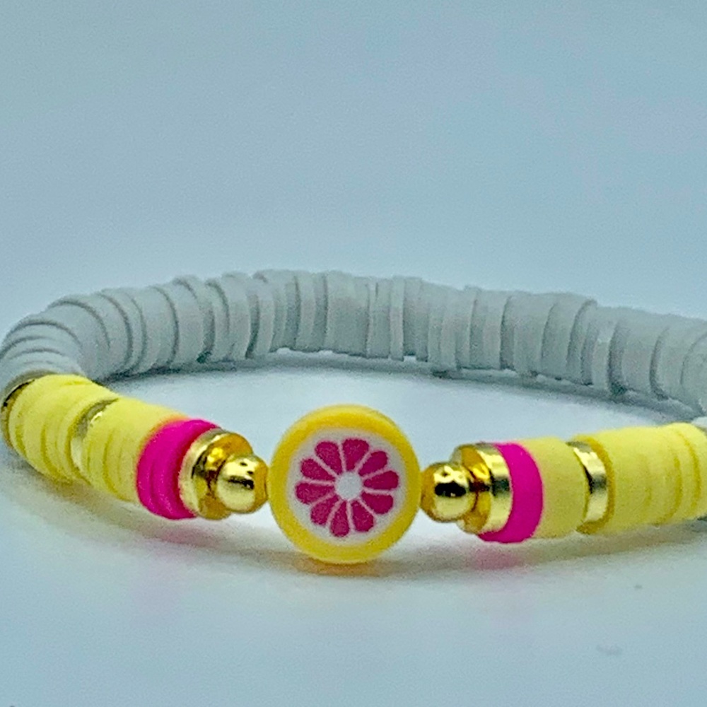 Clay bead bracelet “Hawaiian lemon” 🍋